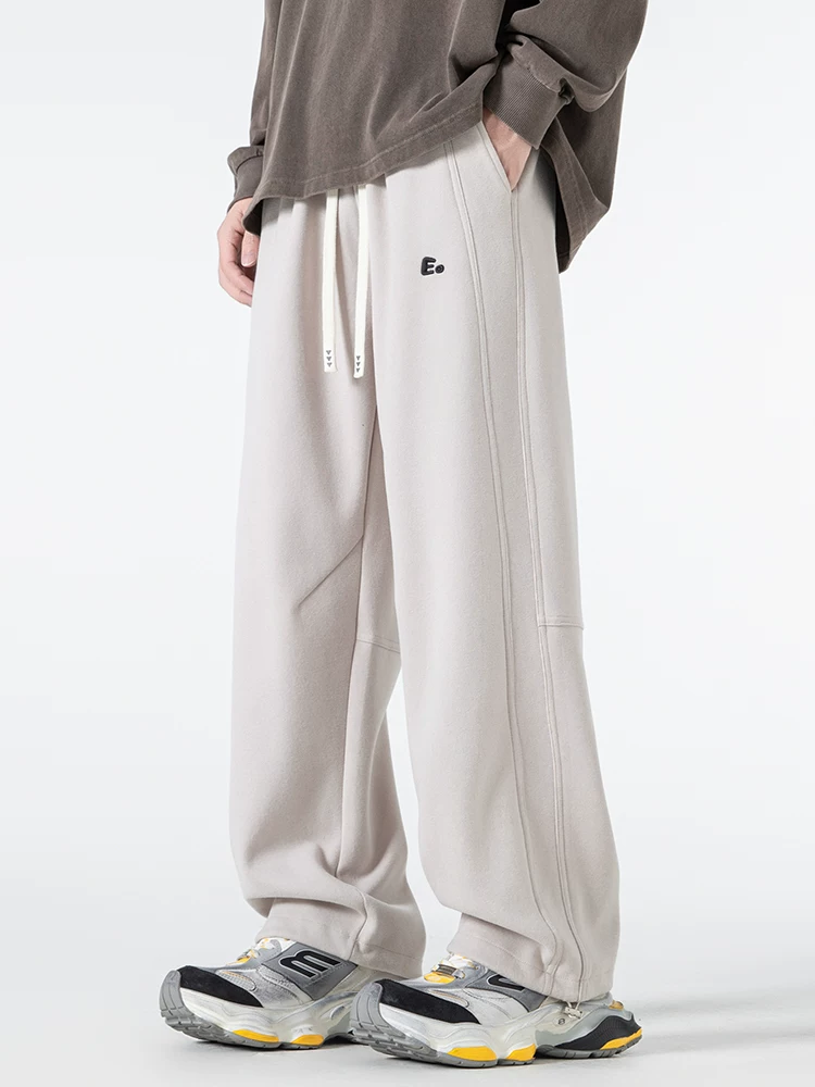 Quần dài ống suông màu đen kiểu Mỹ của Jeanswest dành cho nam, mùa xuân thu, thương hiệu thời trang cao cấp, quần dài dáng rộng.