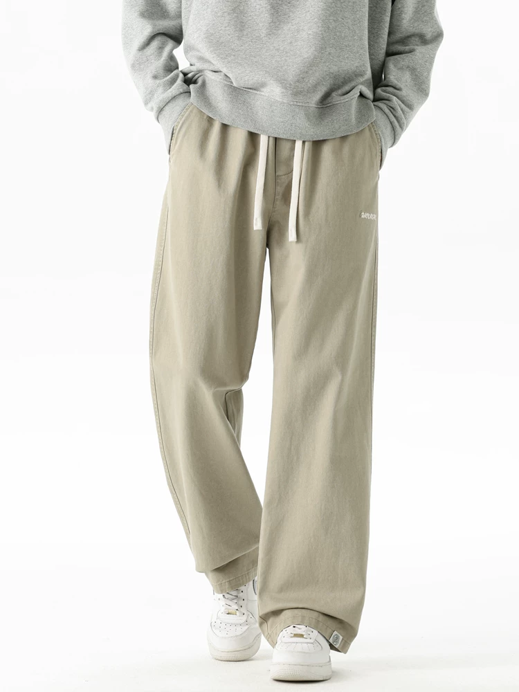Quần dài công sở 100% cotton kiểu Mỹ của Jeanswest dành cho nam giới, mùa xuân thu, quần dài dáng rộng phong cách retro cao cấp.