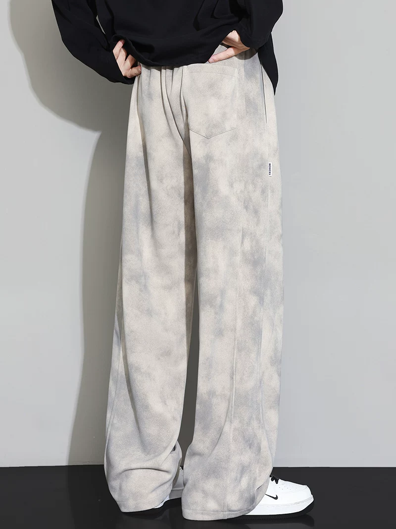 Quần dài thể thao đa năng, dáng rộng, thoải mái, phong cách Mỹ, nhuộm tie-dye, dành cho nam giới, mùa xuân thu, của thương hiệu Jeanswest.