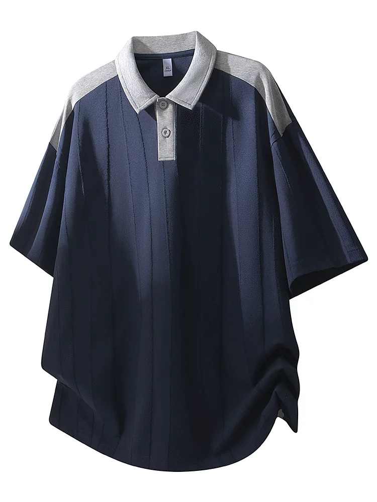 Áo thun polo phối màu Jeanswest dành cho nam, áo thun ngắn tay cao cấp mùa hè, rộng rãi, thoáng khí, phong cách thường ngày.
