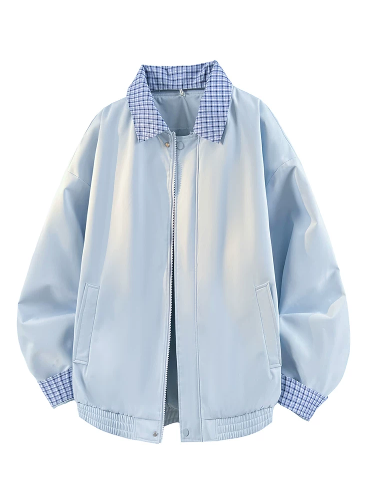 Áo khoác kẻ sọc cổ điển Nhật Bản của Jeanswest dành cho nam, áo khoác đa năng dáng rộng hợp thời trang mùa xuân.