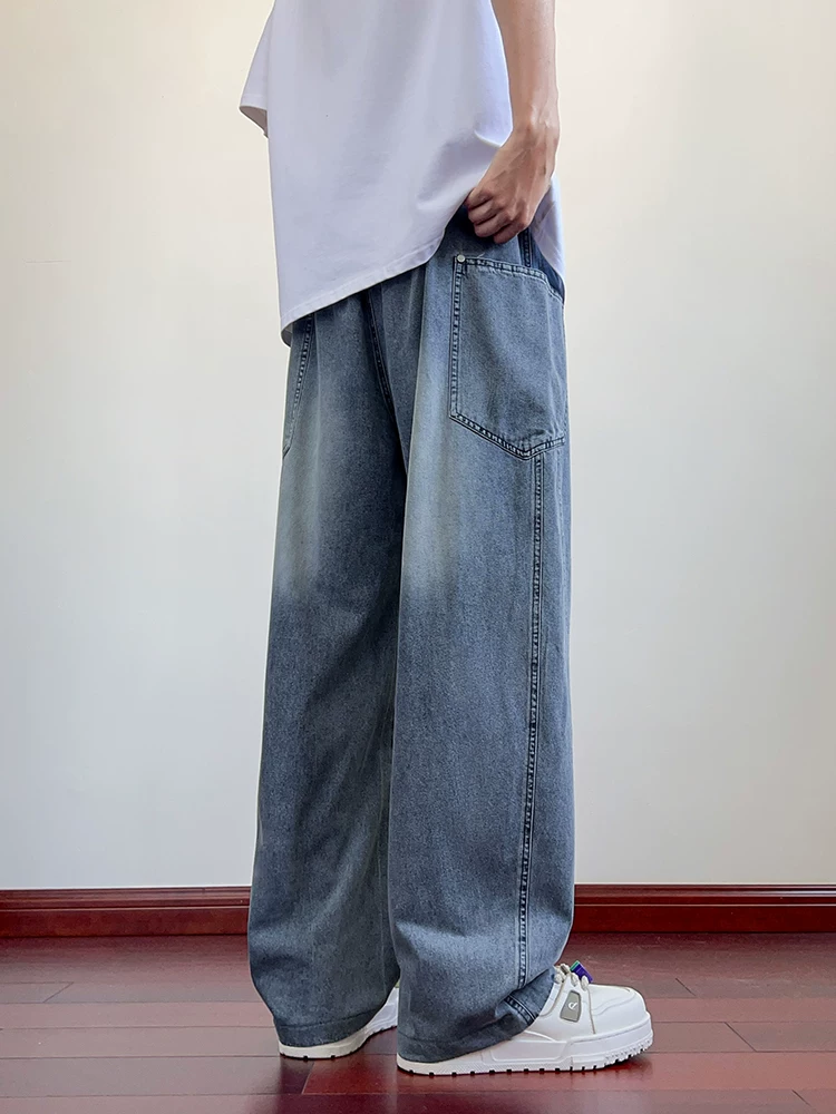 Quần jeans ống cong phong cách Mỹ của Jeanswest dành cho nam, quần ống rộng dáng suông mỏng mùa hè, quần thường ngày.