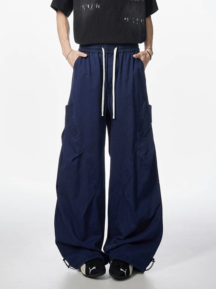 Quần dài ống rộng Jeanswest 100% cotton nguyên chất dành cho nam, mùa xuân, cảm giác cao cấp, dáng rộng, quần dài ống thẳng sành điệu và đa năng.