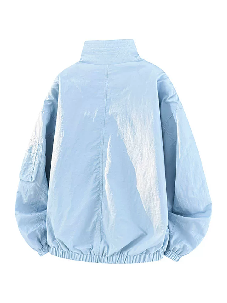 Áo khoác công sở phối màu kiểu Mỹ Jeanswest dành cho nam, phong cách old money mùa xuân thu, áo khoác phi công rộng rãi đa năng, kiểu dáng thường ngày.