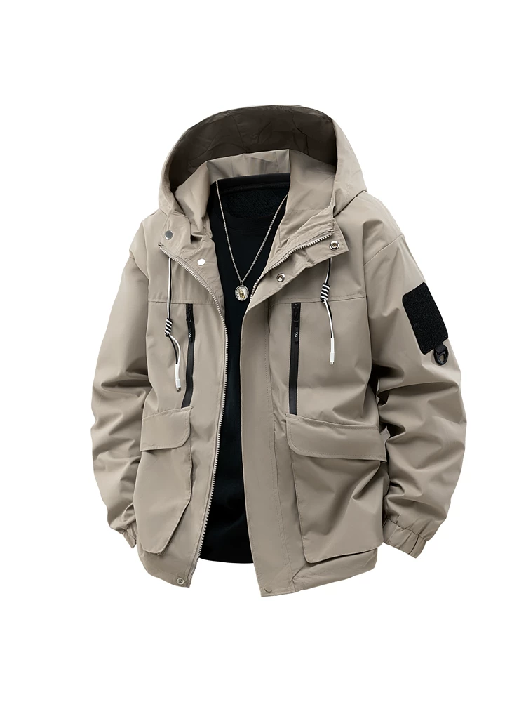 Áo khoác có mũ trùm đầu phong cách Mỹ của Jeanswest dành cho nam, thương hiệu thời thượng mùa xuân thu, áo khoác ngoài rộng rãi, thời trang và cao cấp.