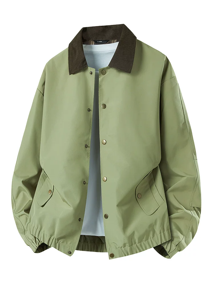Áo khoác có ve phối màu phong cách Mỹ của Jeanswest dành cho nam, mùa xuân và mùa thu, áo khoác ngoài rộng rãi, hợp thời trang, cao cấp.