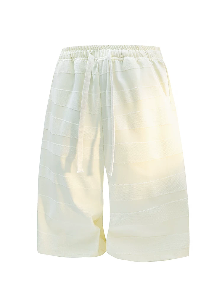 Quần short dây rút kẻ sọc phối màu phong cách Mỹ của Jeanswest dành cho nam, quần short năm điểm rộng rãi, thoáng khí, cao cấp mùa hè.