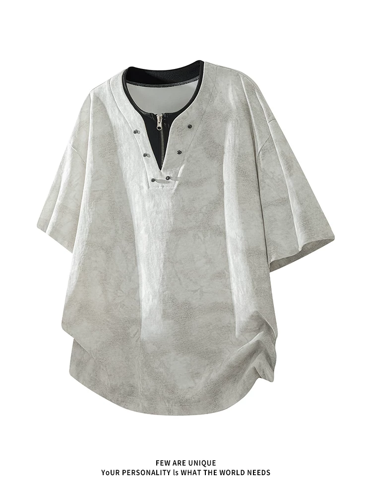 Áo thun ngắn tay giả hai lớp kiểu Mỹ thời thượng của thương hiệu Jeanswest dành cho nam, kiểu dáng mới mùa hè, thoáng khí, rộng rãi, thoải mái.