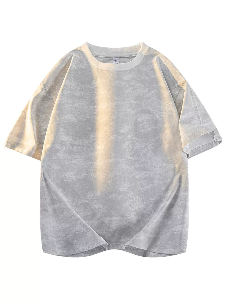 Áo thun tay ngắn chất liệu lụa đá mùa hè mới 2025 của Jeanswest dành cho nam, cổ tròn, dáng rộng, đa năng, áo mặc trong.