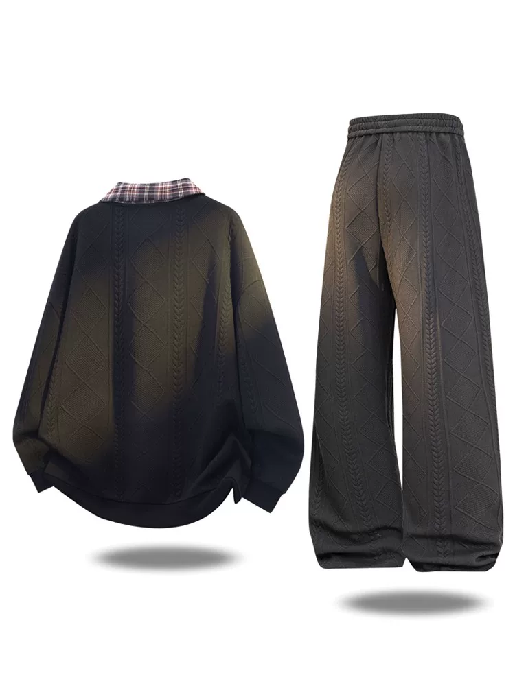 Bộ đồ thể thao thời trang Jeanswest dành cho nam, thiết kế rộng rãi và đa năng, hai mảnh, mùa thu đông.