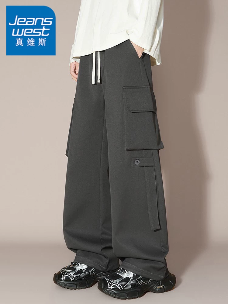 Quần công sở đa năng dáng suông nhiều túi của Jeanswest dành cho nam, quần ống rộng dáng rộng hợp thời trang mùa xuân.