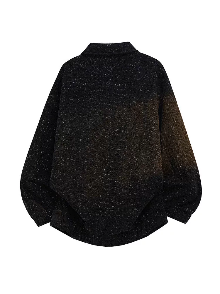 Áo khoác cổ bẻ họa tiết ngôi sao phong cách Mỹ của thương hiệu Jeanswest dành cho nam, áo khoác ngoài dáng rộng cỡ lớn mới cho mùa xuân và mùa thu.