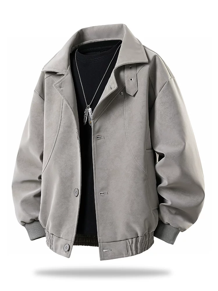 Áo khoác da PU cổ điển kiểu Mỹ của Jeanswest dành cho nam, mùa xuân và mùa thu, thương hiệu thời thượng cao cấp, áo khoác ngoài dáng rộng thoải mái.