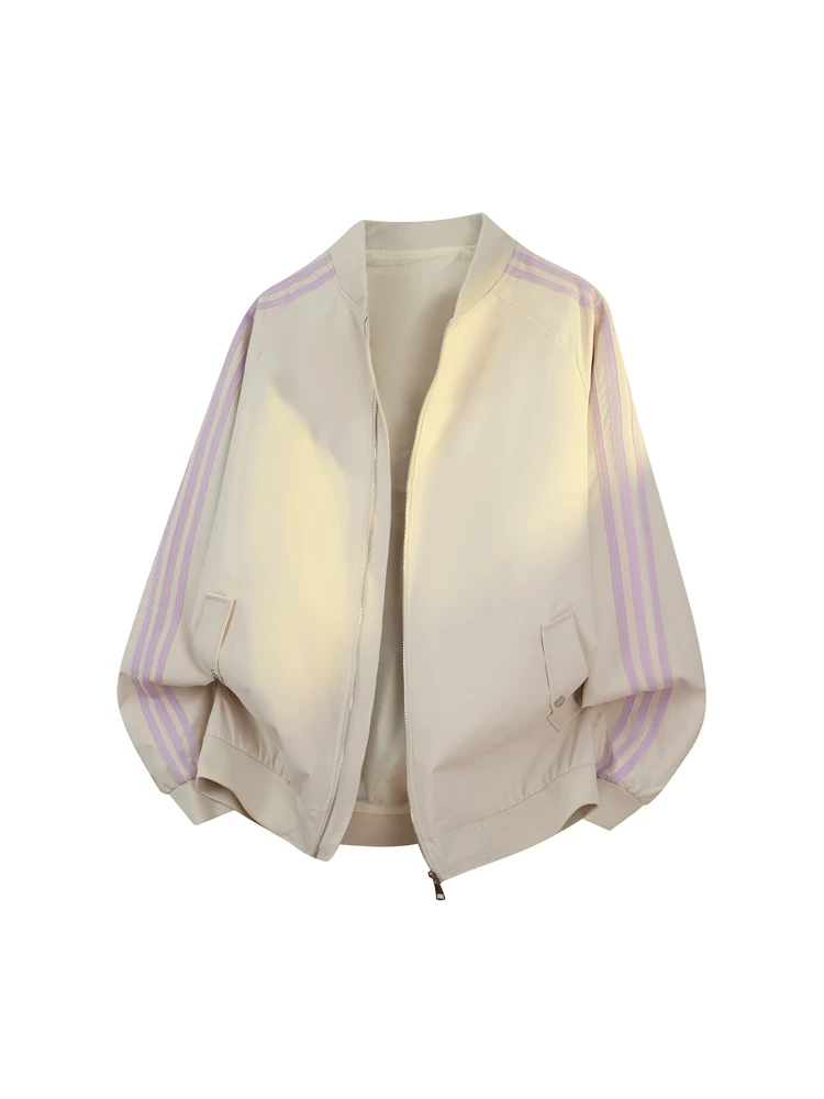 Áo khoác cổ bóng chày phối màu cổ điển cao cấp của Jeanswest dành cho nam, áo khoác ngoài dáng rộng phong cách Mỹ hợp thời trang mùa xuân thu.