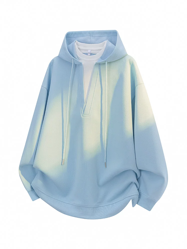 Áo nỉ giả hai mảnh có mũ trùm đầu cổ chữ V kiểu Mỹ của Jeanswest dành cho nam, áo thun thường ngày mới mùa xuân thu 2026.
