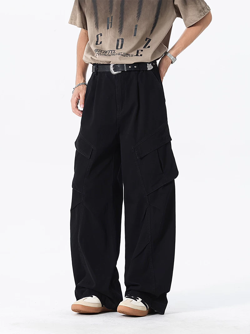 Quần dài ống rộng phong cách Mỹ thời thượng của Jeanswest dành cho nam, mùa xuân và mùa thu, lót lông cừu, dày dặn, ấm áp, quần dài rộng rãi.