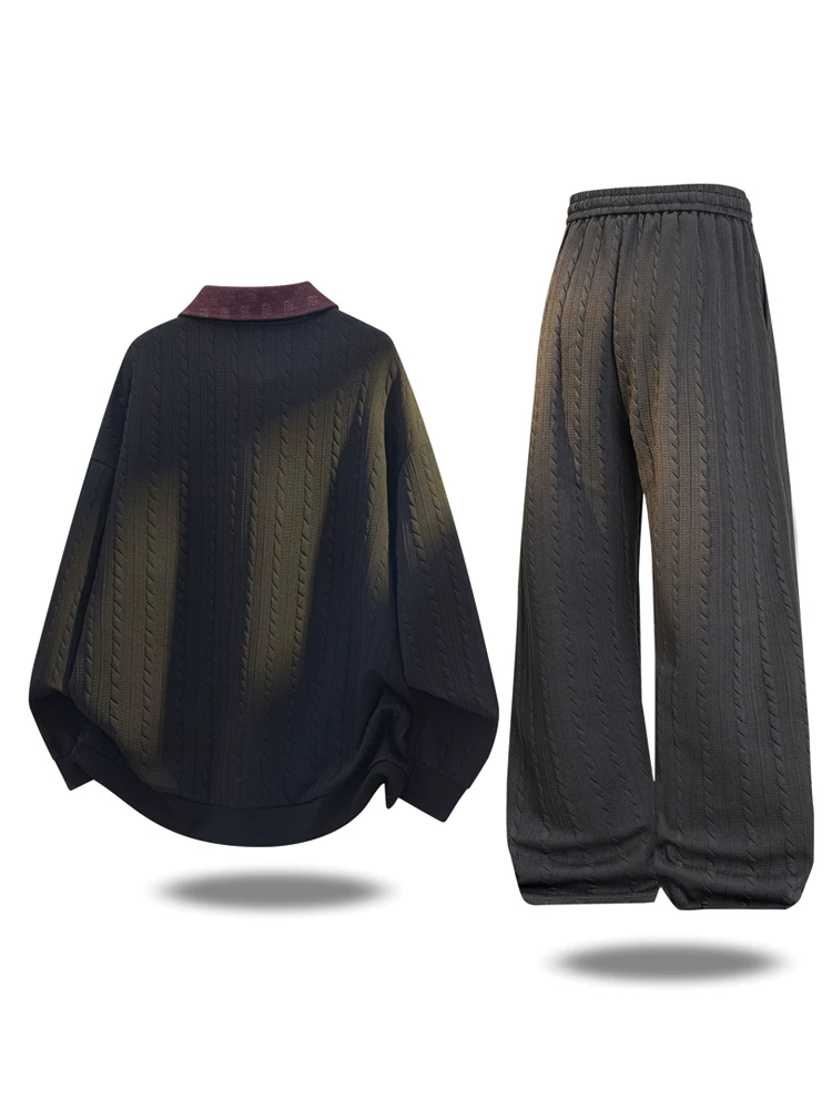 Bộ đồ thể thao thời trang Jeanswest dành cho nam, mùa thu đông, lót lông cừu, dày dặn, bộ hai món đa năng.