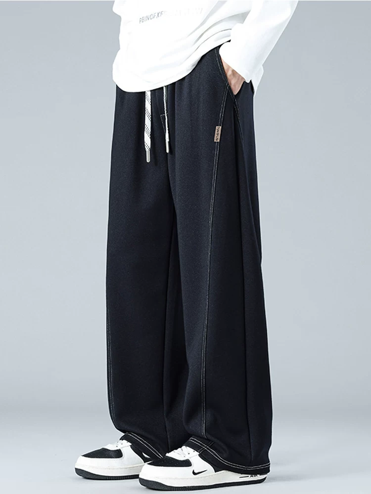 Quần dài dệt kim ống đứng kiểu Mỹ của Jeanswest dành cho nam, mùa xuân thu, thương hiệu thời trang cao cấp, quần dài rộng rãi và thoải mái.