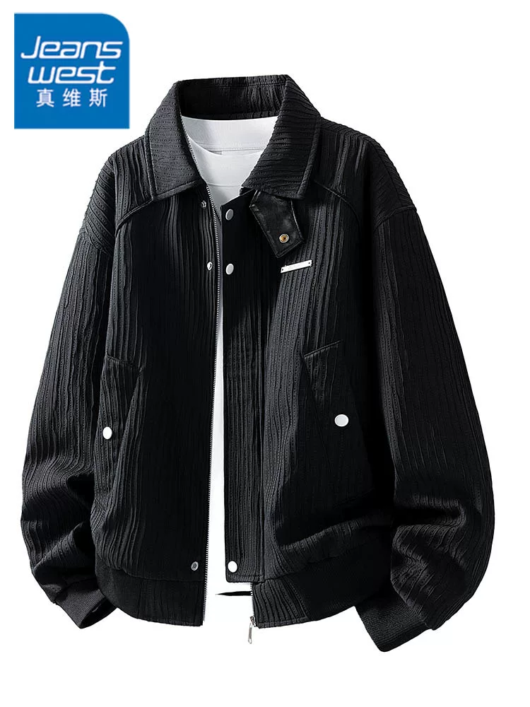 Áo khoác nam Jeanswest 2026 kiểu retro mới, dáng rộng, thời trang cao cấp, thích hợp cho mùa xuân và mùa thu.