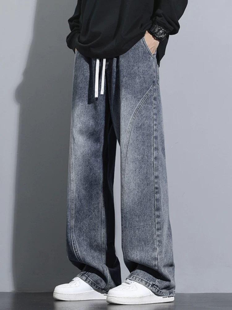 Quần jeans nam Jeanswest phong cách Mỹ cổ điển, thích hợp cho mùa xuân và mùa thu, có tùy chọn lót lông cừu, kiểu dáng ống rộng thẳng.