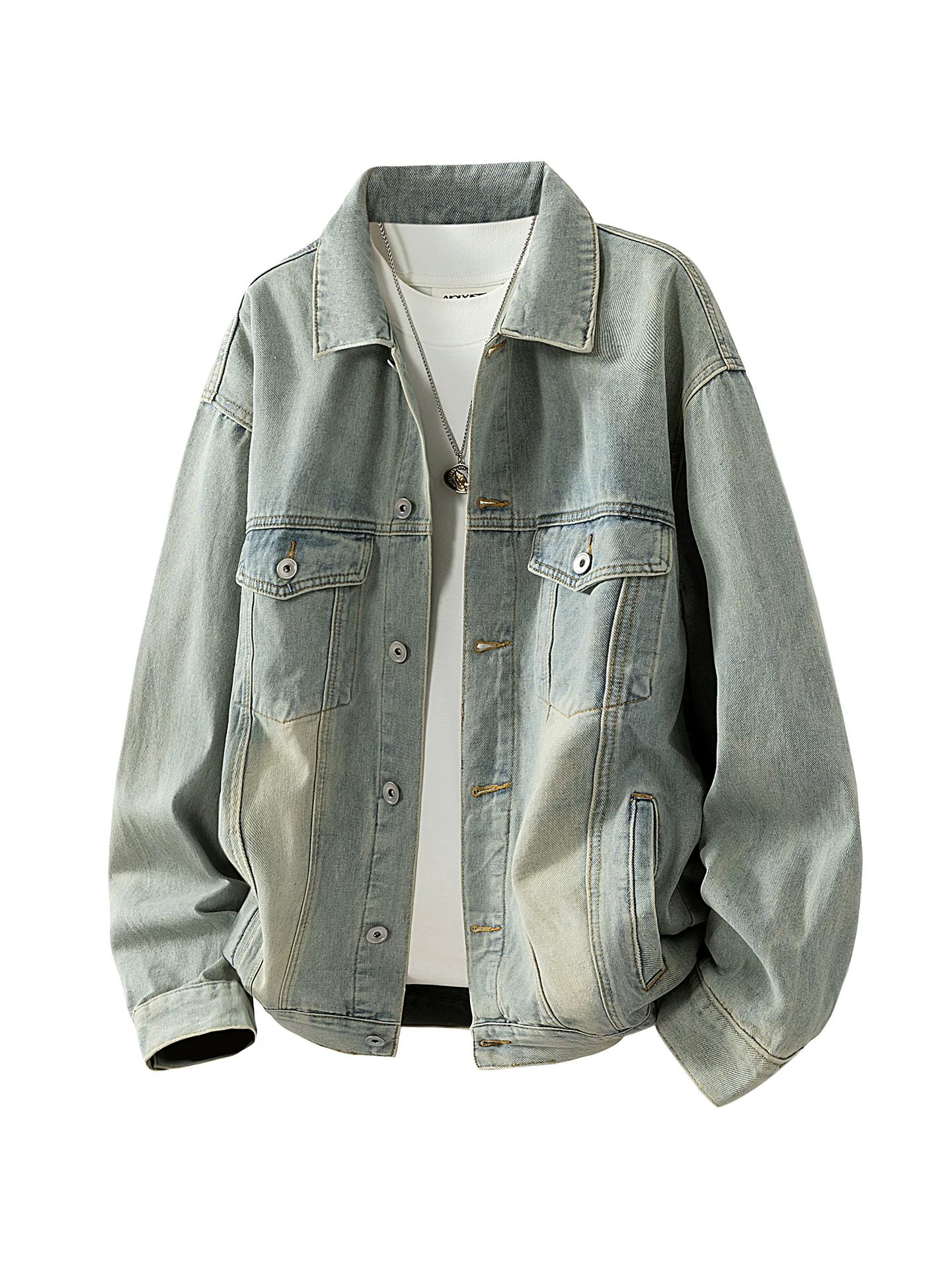 Áo khoác denim thương hiệu thời trang phong cách Mỹ của Jeanswest dành cho nam, mùa xuân thu, áo khoác thường ngày cao cấp với vẻ ngoài cá tính và sành điệu.