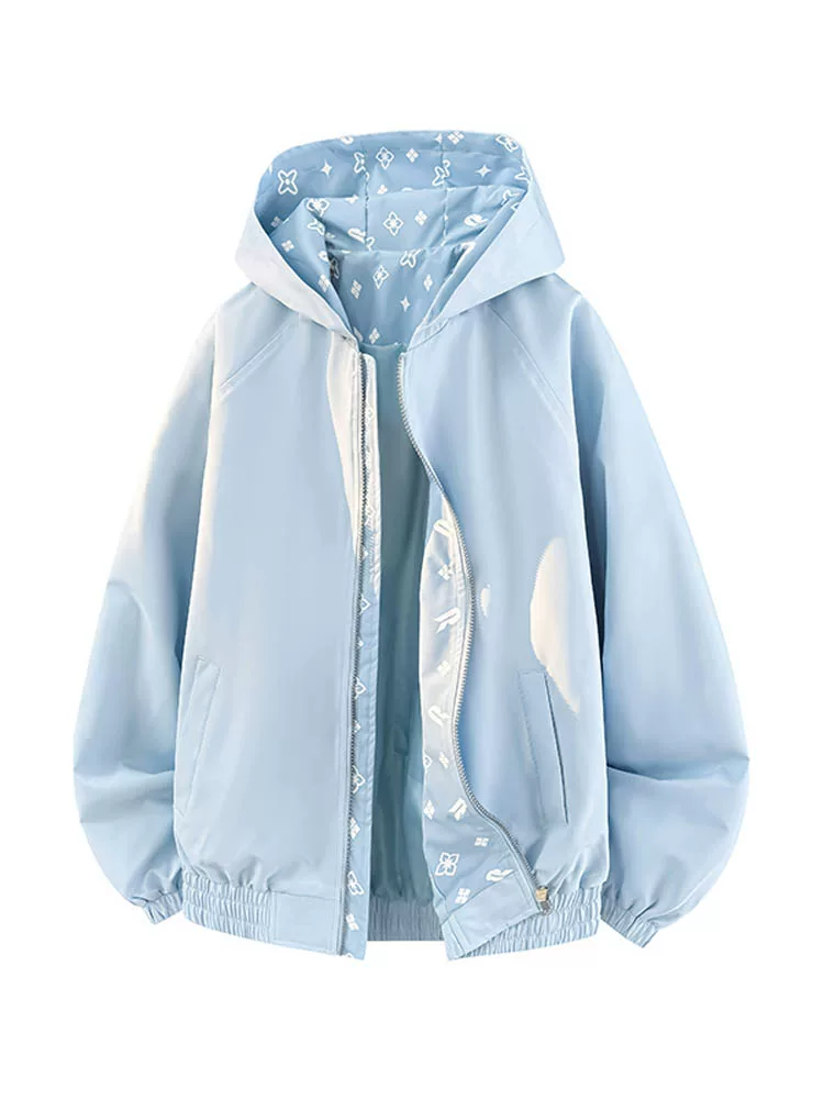 Áo khoác có mũ trùm đầu kiểu Mỹ của Jeanswest dành cho nam, mùa xuân thu, cao cấp, dáng rộng, đa năng, áo khoác màu đen giản dị, cá tính.