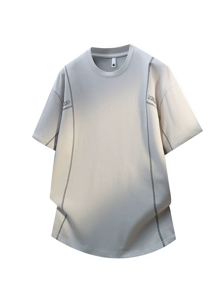 Áo thun cổ tròn phối màu tương phản phong cách Mỹ của Jeanswest dành cho nam, áo thun ngắn tay dáng rộng thời thượng cao cấp mùa hè.