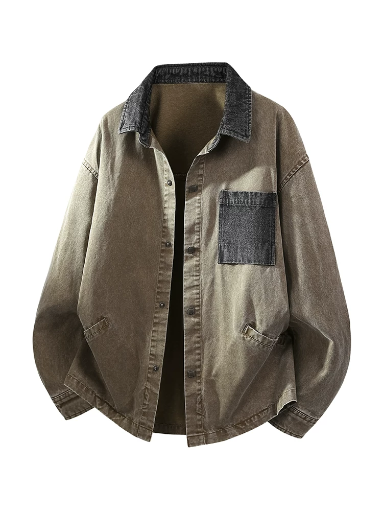 Áo khoác denim kiểu Mỹ cổ điển của Jeanswest dành cho nam, áo khoác dáng rộng phong cách đa năng thường ngày mùa xuân thu.