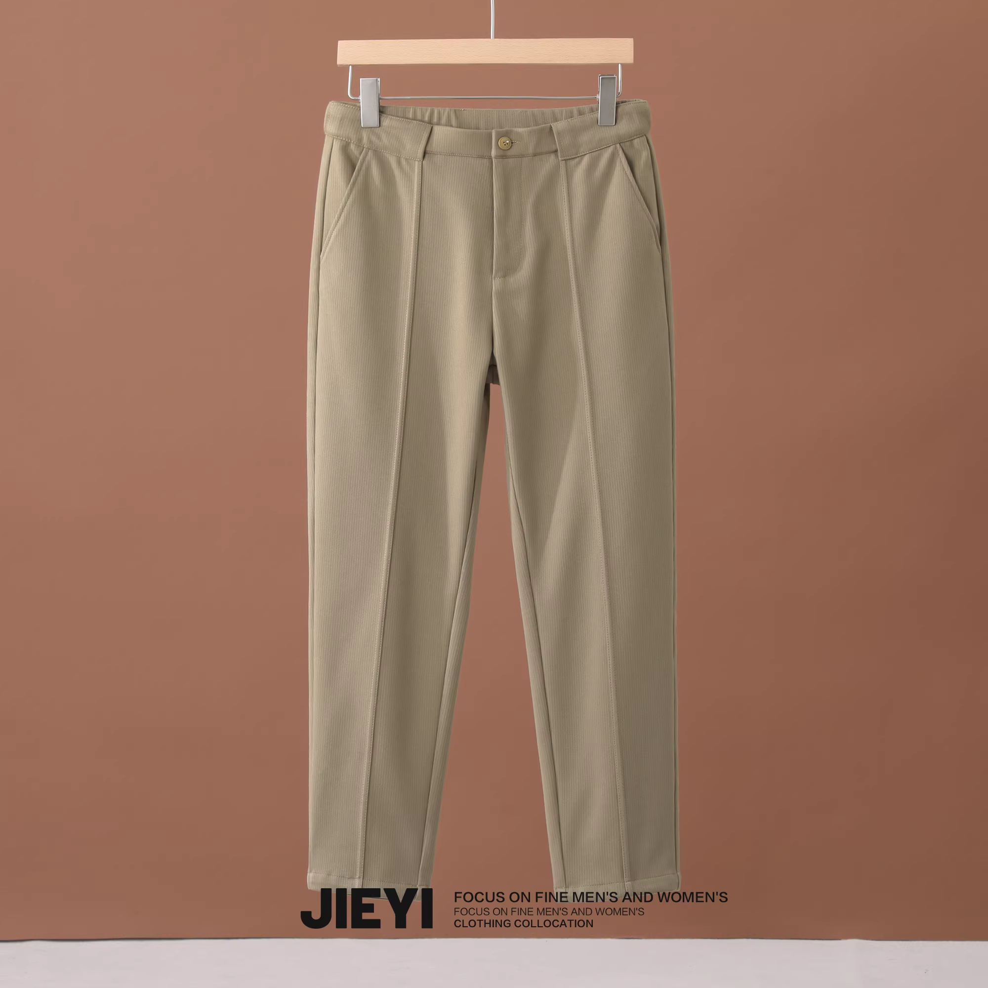 Khuyến mãi đặc biệt: Quần len giữ ấm mùa đông, kiểu dáng retro thời thượng nam, thiết kế ba chiều, chất liệu chải mềm, quần âu dáng ôm.