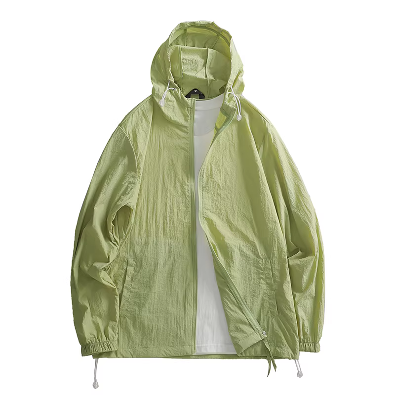 Áo khoác chống nắng có mũ trùm đầu nhiều màu sắc cầu vồng Jieyi Youth Trend, kiểu dáng đa năng, chống tia UV, mát mẻ mùa hè dành cho nam