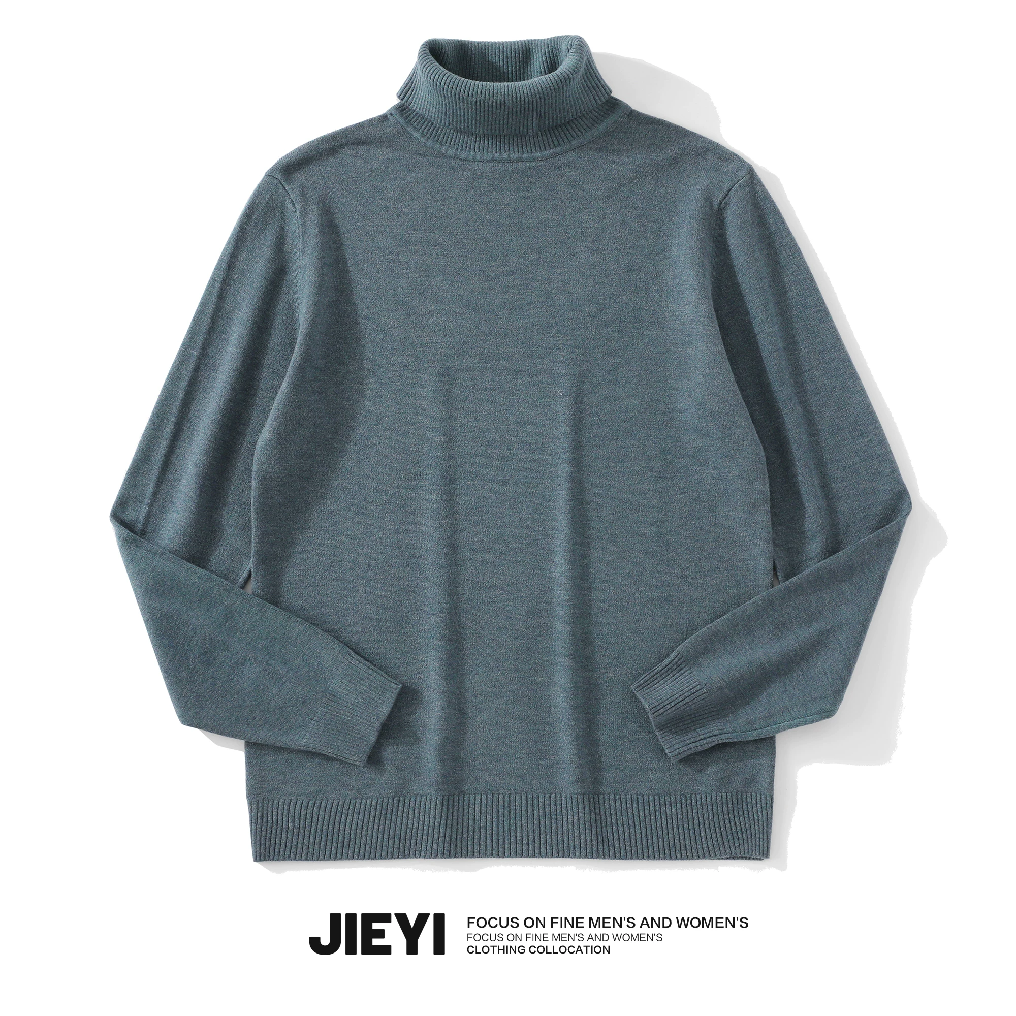 Áo len cổ lọ đa năng JIEYI, kiểu dáng ôm body, chất liệu dệt kim, giữ ấm mùa đông, màu trơn, thời trang, áo nam