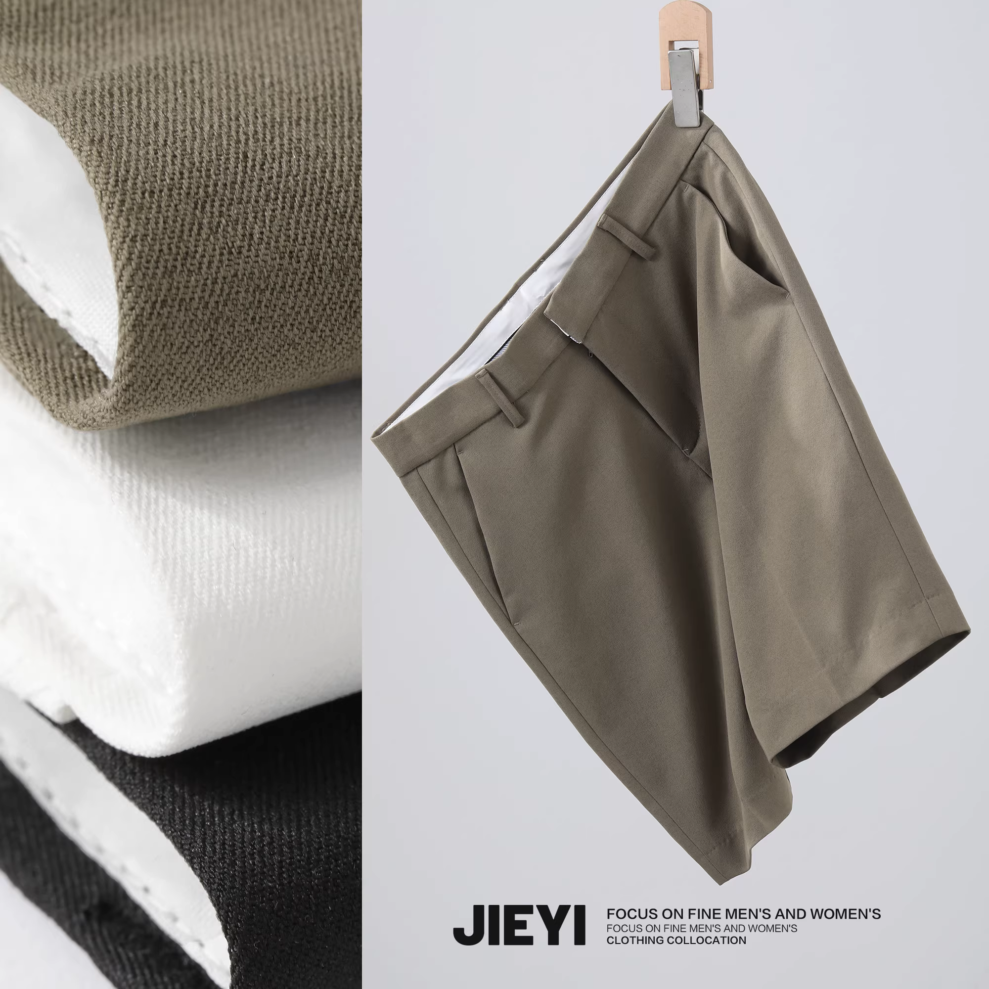 Quần short mùa hè JIEYI 2025, thoải mái, không nhăn, mềm mại, quần lửng năm phần, phong cách lịch lãm đa năng, kiểu Hàn Quốc dành cho nam