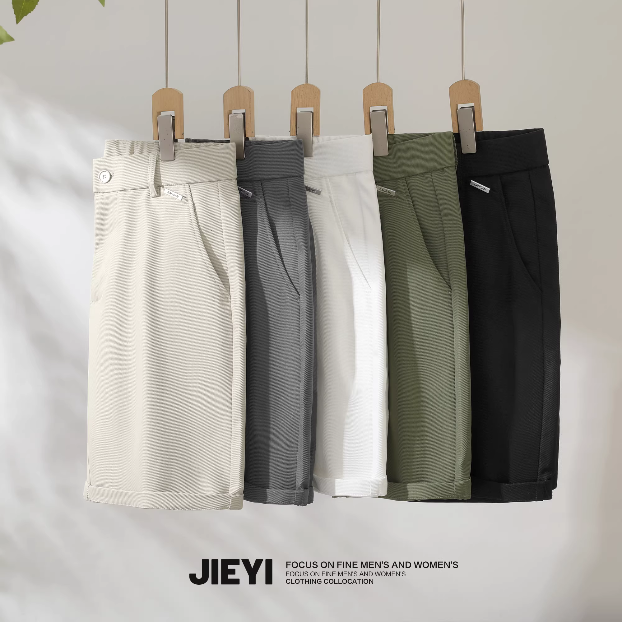 Quần short nam mùa hè cổ điển màu đen trắng, chất liệu vải tuýt cao cấp kiểu dáng ôm vừa vặn