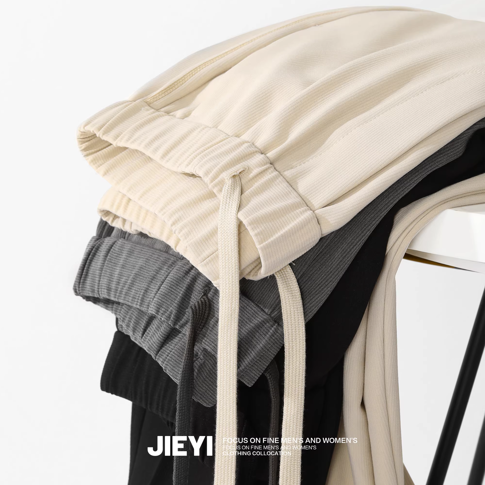 Quần lửng nam JIEYI phong cách sang trọng nhẹ nhàng, không nhăn, kiểu dáng thời trang và đa năng, quần ống côn kiểu Hàn Quốc có dây rút mùa hè