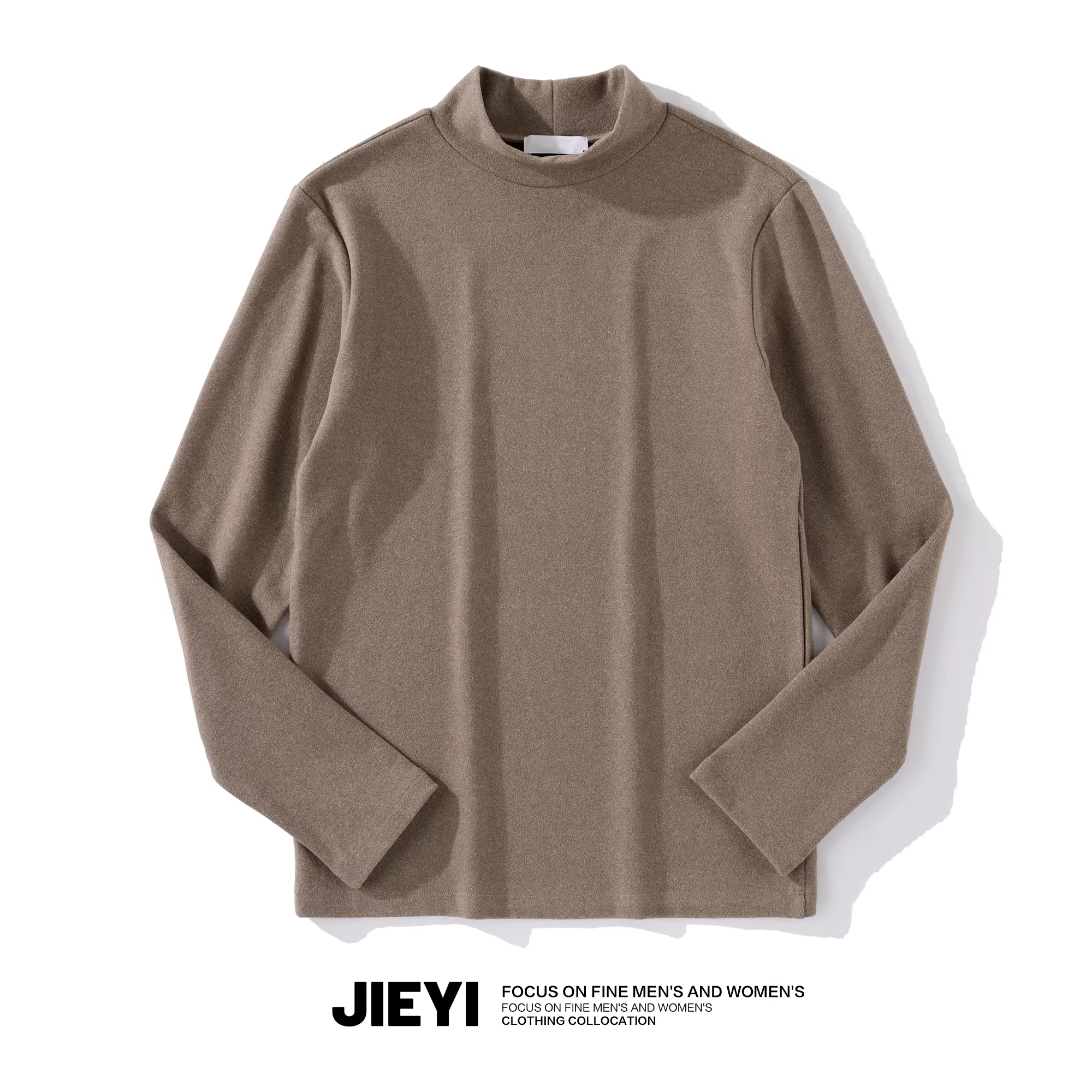 Áo thun nam cổ lọ nửa cao chất liệu nhung Đức mềm mại, ấm áp mùa thu đông, kiểu dáng ôm body, phong cách Hàn Quốc, màu trung tính.