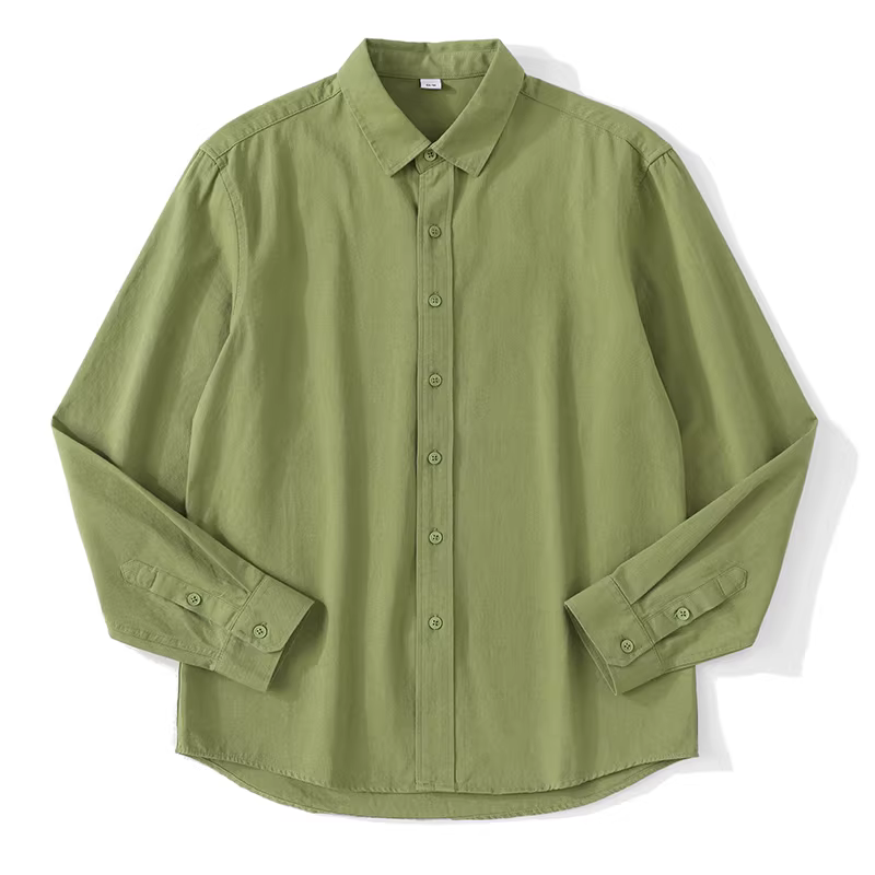 Áo sơ mi nam JIEYI chất liệu cotton 100%, kiểu dáng trẻ trung thời thượng, cổ sơ mi, màu trơn chất lượng cao, thích hợp cho đầu thu.