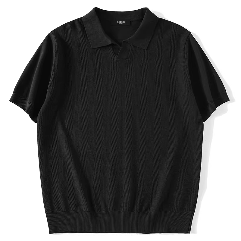 Áo Polo nam JIEYI chất liệu vải lụa đá thoáng khí, thấm hút mồ hôi, kiểu dáng trẻ trung, cổ sơ mi, chất lượng cao cấp phong cách Pháp.