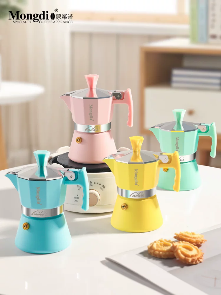 Máy pha cà phê Moka pot mini Mongdio, máy pha cà phê espresso, ấm pha cà phê Moka mini, ấm pha cà phê cho một người
