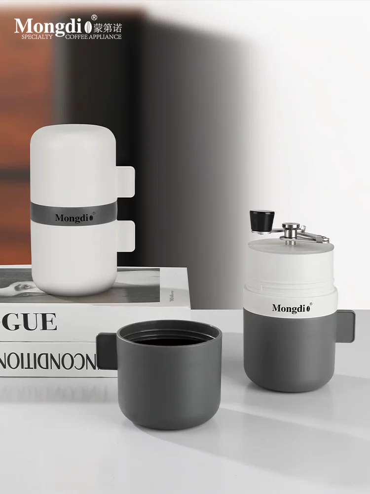 Máy xay cà phê cầm tay Mongdio máy pha cà phê tại nhà ngoài trời di động xay và pha cà phê tích hợp máy xay