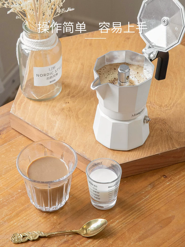Mongdio van đôi moka pot hộ gia đình máy pha cà phê nhỏ pha cà phê bằng tay bộ ấm pha cà phê hoàn toàn tự động