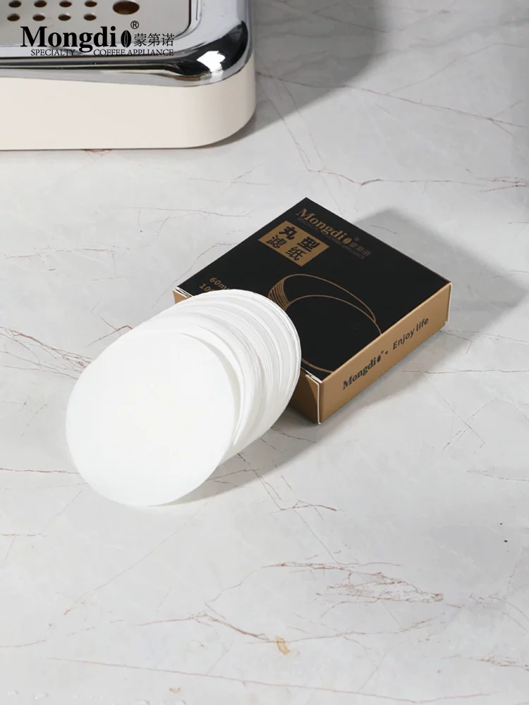 Máy pha cà phê Mongdio tay cầm giấy lọc tròn bát đựng bột giấy lọc giấy lọc cà phê 51mm/58mm đa năng