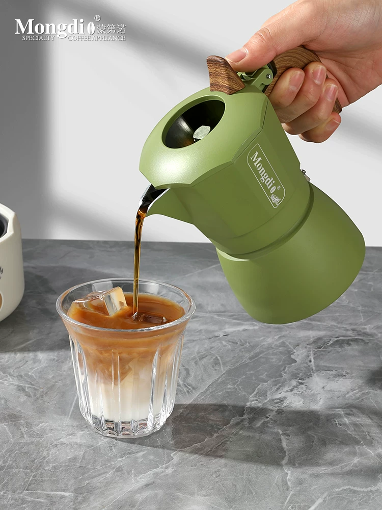 Máy pha cà phê moka pot hai van Mongdio, máy pha cà phê espresso, bộ ấm pha cà phê thủ công