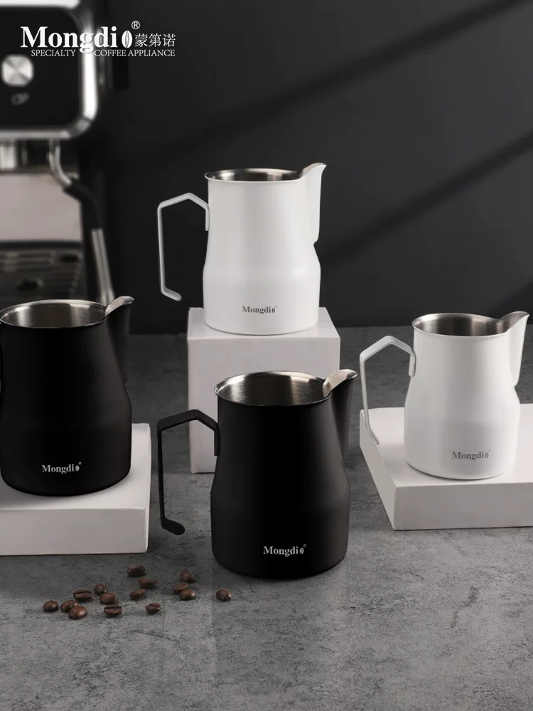 Bình tạo bọt sữa chuyên nghiệp Mongdio, bình pha cà phê Latte Art, cốc tạo bọt sữa, vòi nhọn, bình sữa bằng thép không gỉ, dụng cụ tạo bọt sữa Latte Art