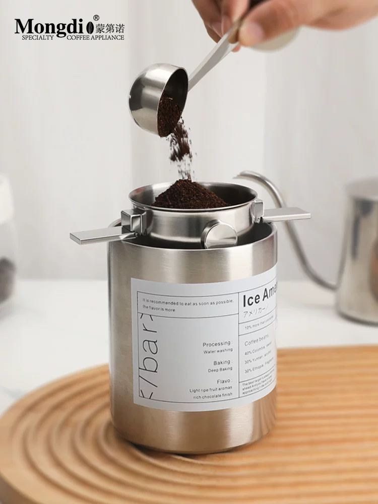 Bộ lọc cà phê Mongdio Bộ lọc bằng thép không gỉ Bộ lọc cà phê pha bằng tay di động treo tai lọc cốc phễu lọc miễn phí