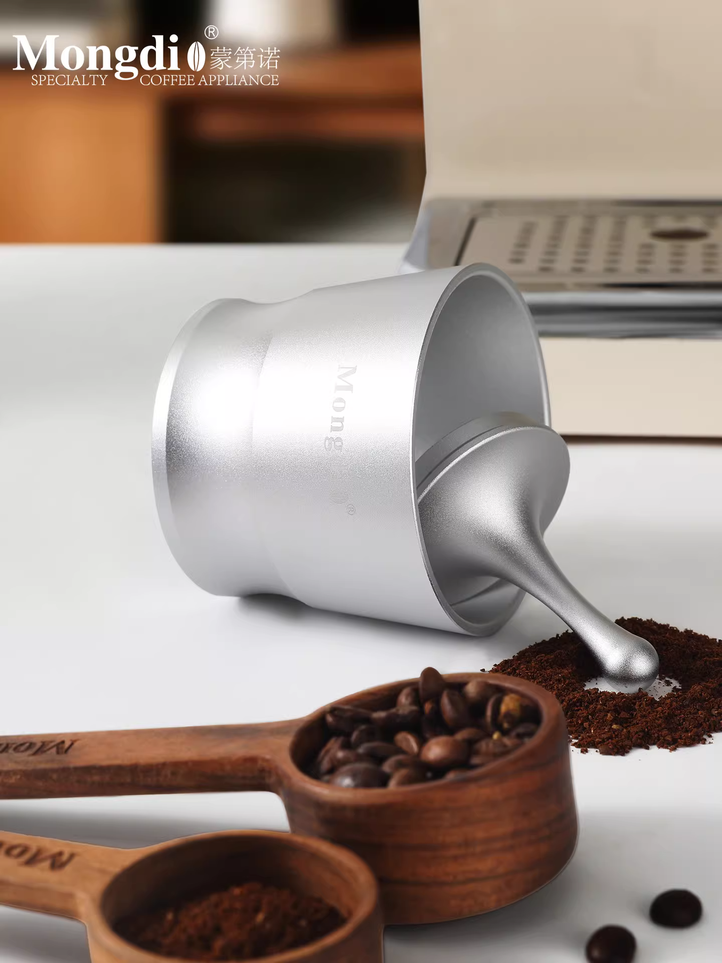 Dụng cụ thu gom bã cà phê Mongdio, dụng cụ thu gom bã cà phê, dụng cụ phân phối bã cà phê, phụ kiện máy pha cà phê 51/58mm, dụng cụ thu gom bã cà phê pha tay espresso