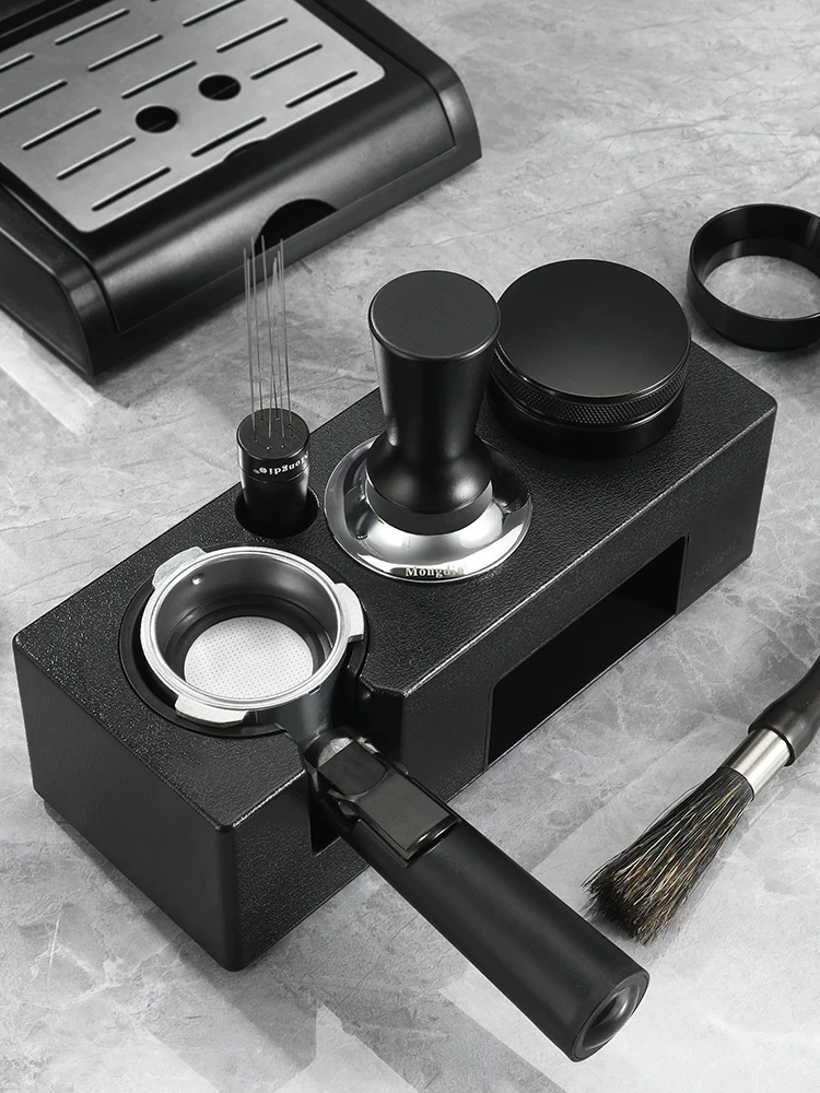Bộ dụng cụ nén cà phê Mongdio với đế, dụng cụ phân phối và búa nén 2 trong 1, búa nén 51/53/58mm