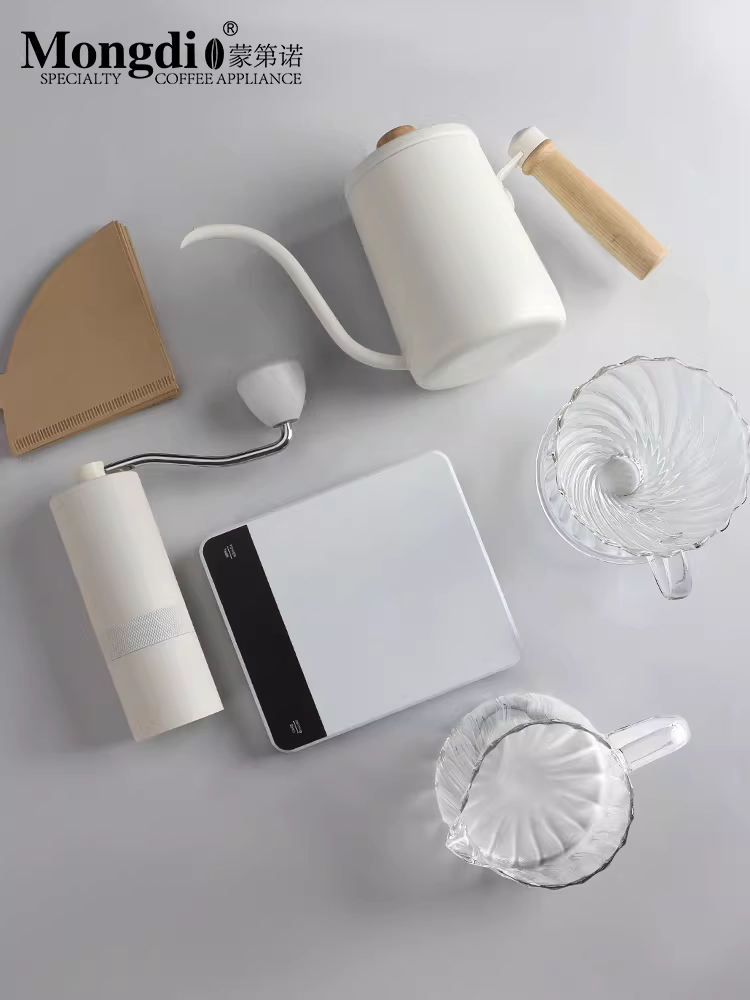 Bộ ấm pha cà phê thủ công Mongdio, máy pha cà phê xay bằng tay, thiết bị pha cà phê quay tay, bộ ấm pha cà phê thủ công hoàn chỉnh