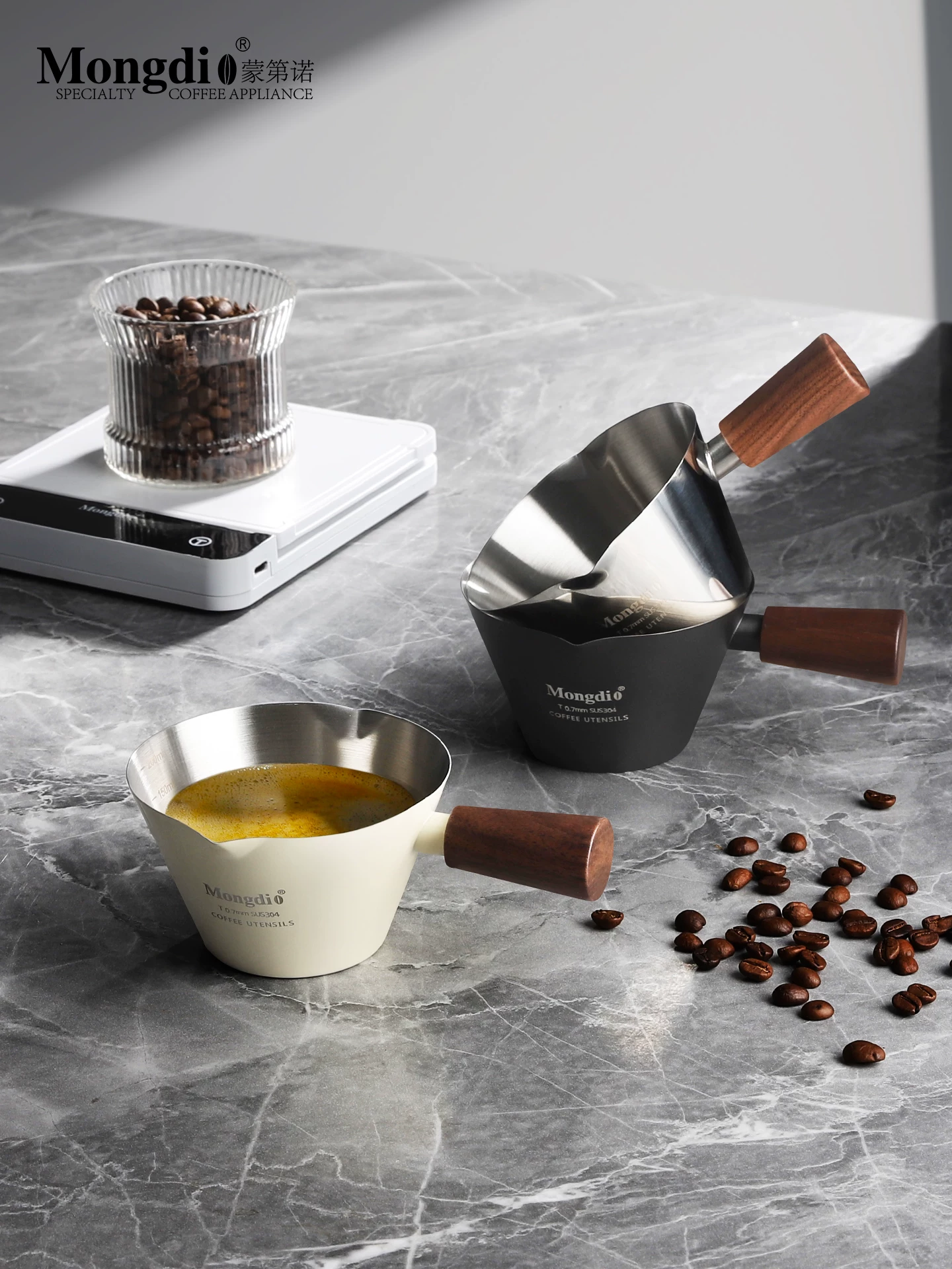 Mongdio cà phê chiết xuất cốc thép không gỉ cốc espresso cốc cà phê máy pha cà phê espresso cốc chất lỏng cốc đo sữa bình sữa