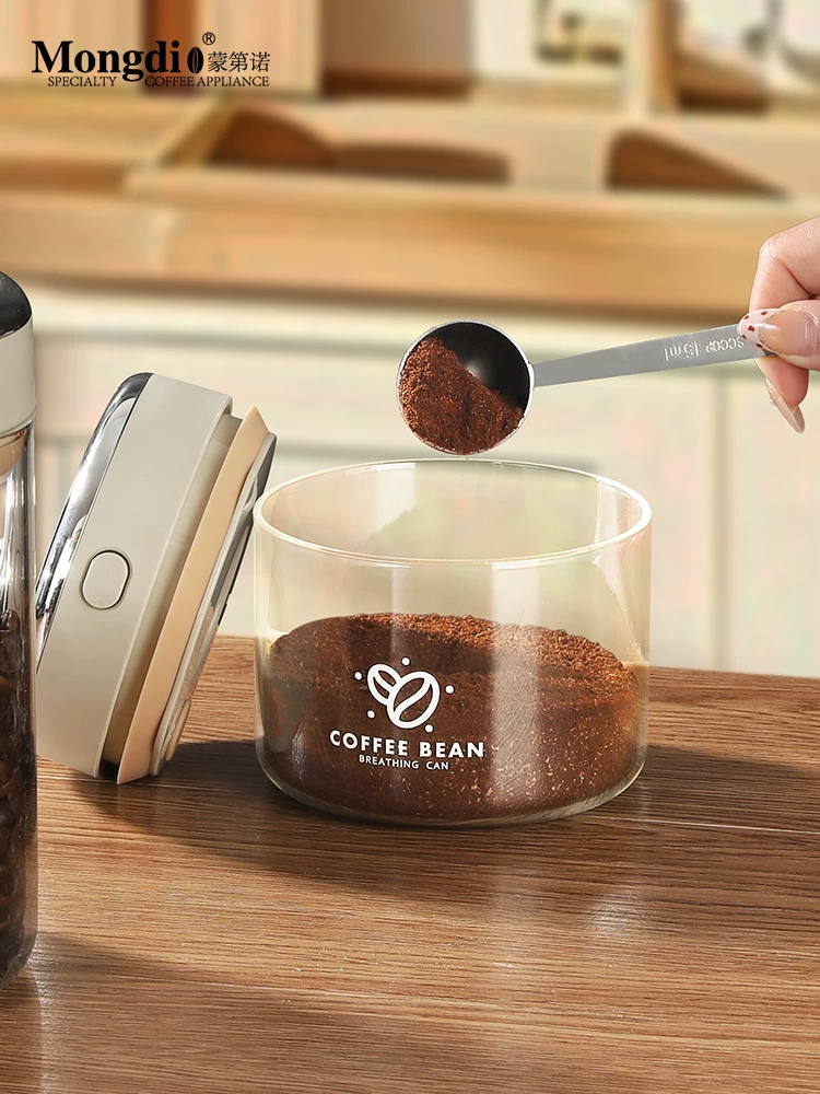 Hũ đựng cà phê Mongdio, hũ thủy tinh kín khí, hũ đựng bột cà phê đặc biệt, hộp đựng kín khí