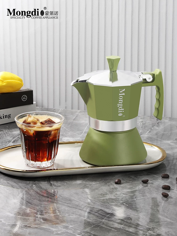 Máy pha cà phê Moka nhỏ gia dụng Mongdio, máy pha cà phê Moka, máy pha cà phê espresso